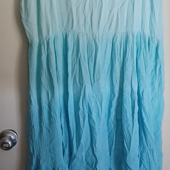 Argee blue womems maxidrees sz XL vacation Cruise Beach resortwear longwear - Picture 4 of 5